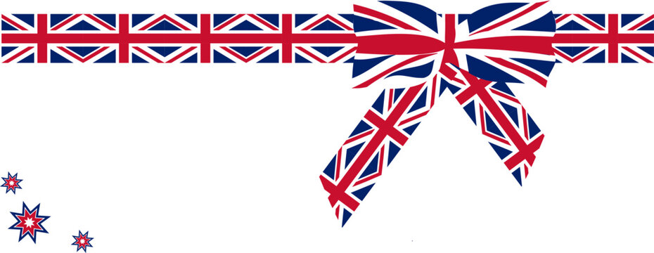 Great Britain Flag Decorative Ribbon - Festive and Elegant Background