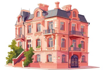 Fototapeta premium An architectural drawing of an elegant Art building