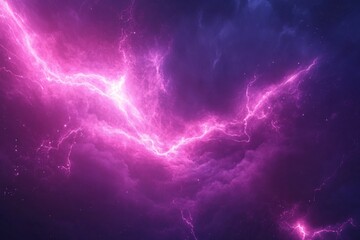 Fototapeta premium Soft pink and violet lightning bolts against dusky sky, delicate glow, high contrast, peaceful mood, medium close-up, vibrant colors 3