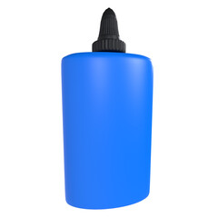 blue plastic bottle isolated on transparent