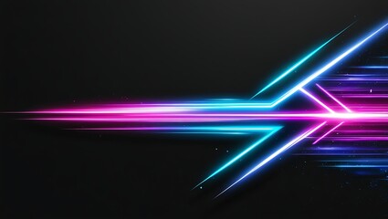 Futuristic Dynamic Arrow with Neon Colors and Light Streaks