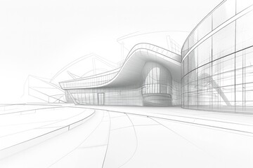 An architectural drawing of an elegant Art building