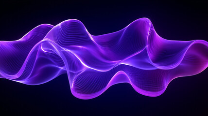 Futuristic Neon Purple Waves for Texture and Banner Design 