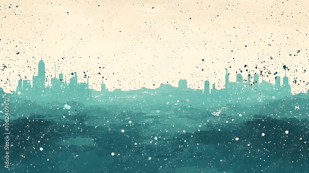 Aufkleber soft pastel mint and cream colored gradient background with subtle noise texture and grainy effect m