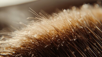 Close-Up of Silky Brown Fur with Delicate Texture Highlights under Soft Natural Light, Ideal for Nature and Animal-Themed Projects