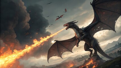 dragon breathing fire