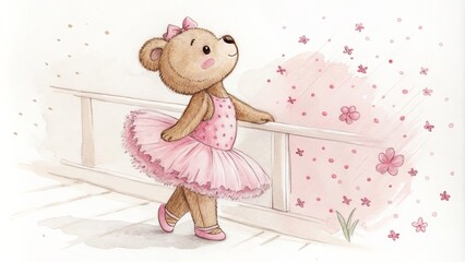 Fototapeta premium little ballerina bear