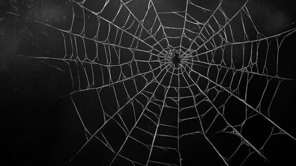 Obraz premium Retro Black Spider Web for Halloween Party Design