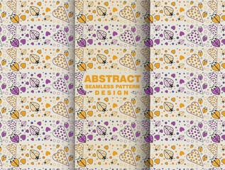 Modern vibrant heart textile illustration pattern design template