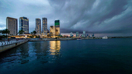 country skyline at night