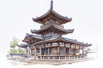 Fototapeta premium An architectural drawing of an elegant Art building