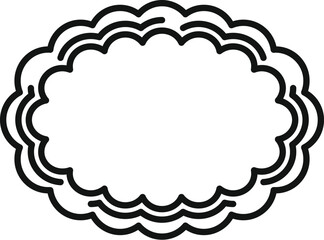Simple oval frame with wavy, cloud like edges creating a decorative border