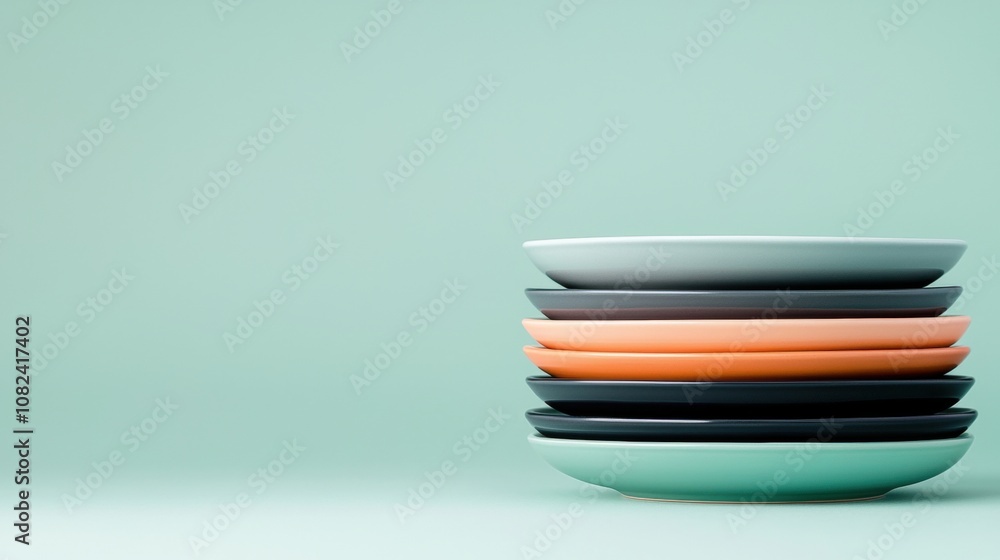Aufkleber a stack of plates with different colors and sizes