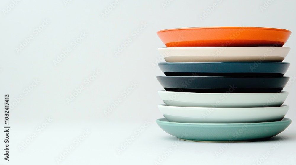 Aufkleber a stack of plates with different colors and sizes