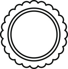 Simple black and white round scalloped border provides an elegant frame for various design applications