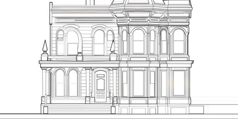 Fototapeta premium An architectural drawing of an elegant Art building