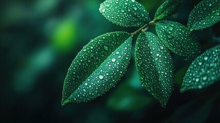 Dewy Green Leaves