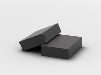 Render of a rectangular sliding drawer box on a light background