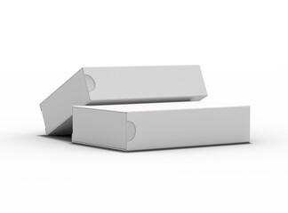 Render of a rectangular sliding drawer box on a transparent background