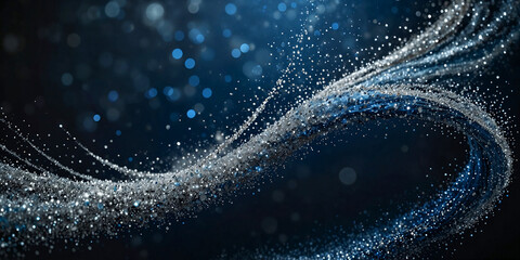 background of abstract silver and blue glitter lights