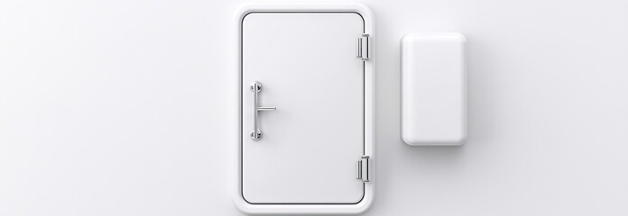 Bank vault with open and closed safe door. A realistic interior of the vault with a round steel door and a silver metal wall for storing deposits in safety. A bank safe with a dial lock for securing