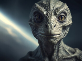Realistic Reptilian Alien Portrait in Cinematic Sci-Fi Style