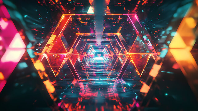 Colorful theme abstract background triangles trianglify colorful beautiful simple pattern design wallpaper illustration texture. Futurity. Illustration