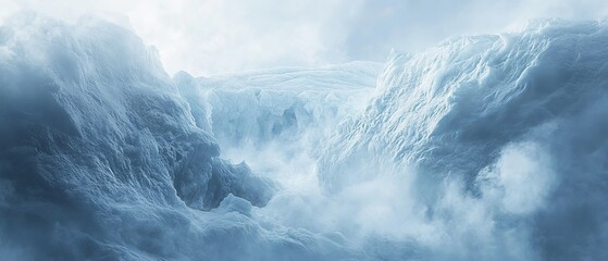 Fototapeta premium A snowy landscape under dramatic clouds in a remote area showcasing the serene beauty of winter’s chill during daylight
