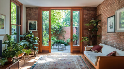 Brooklyn garden apartment with private patio and herb garden, historic brownstone haven