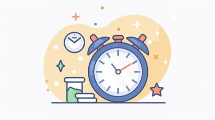 Linear Time and Clock Icons - a clean and modern visual. The white background highlights the simplicity and elegance of the design.