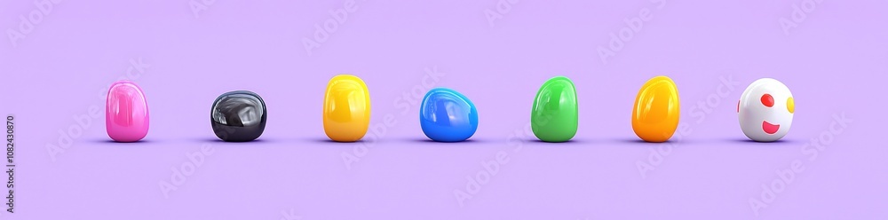 Aufkleber 3d modern illustration of jelly candies, game icons, ui buttons and gui graphic elements for user pa