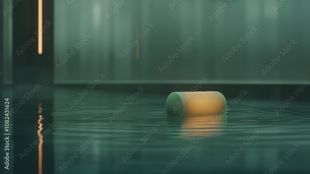 Poster a small object is floating in a body of water