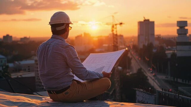 As the sun sets the architects are still hard at work finalizing plans and making adjustments in preparation for the next days work.