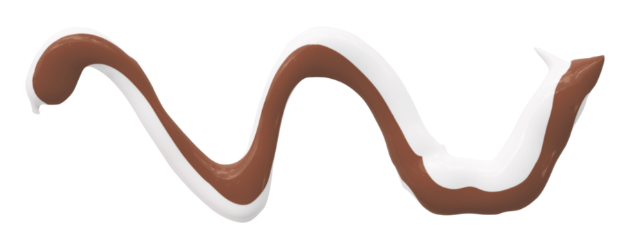 brown watercolor drop zigzag isolated on transparent background