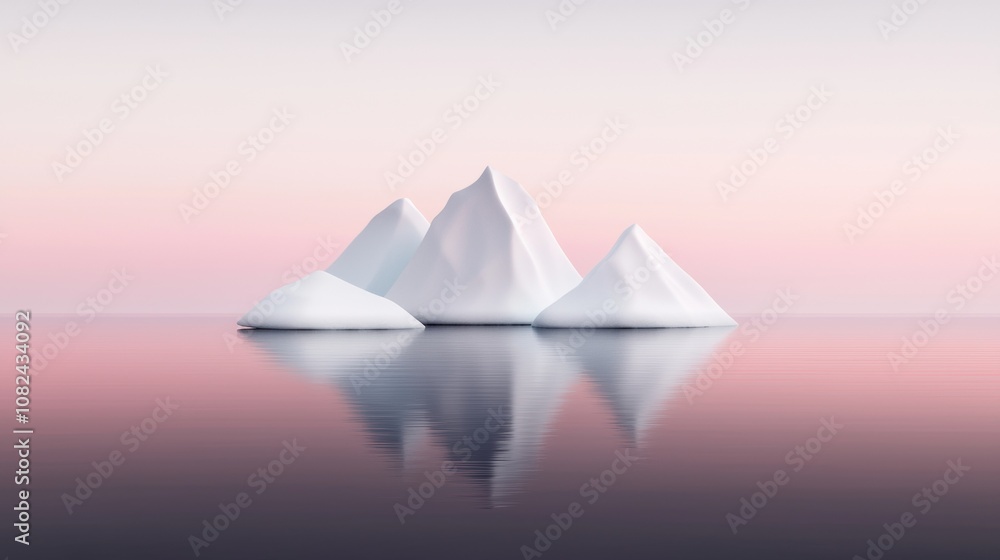 Poster a large ice block is floating in the ocean