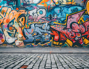 Graffiti Brick Wall.