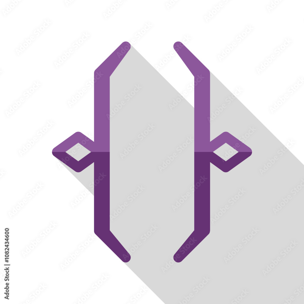 Poster purple curly brackets symbol, commonly used in programming languages, featuring a stylized design an