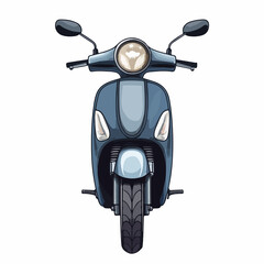 Scooter and Motorbike Front View Icon Image Vector Illustration