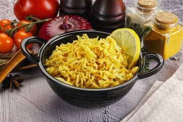 Indian cuisine lemon basmati rice
