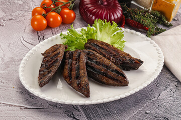 Grilled diet beef liver steak