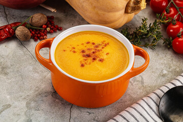 Vegetarian Pumpkin soup with spices