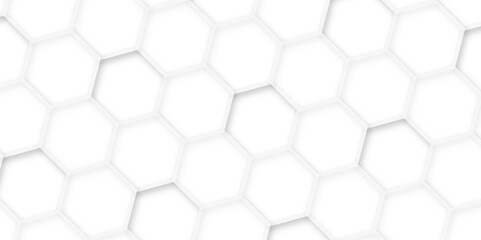 Abstract background white, gray hexagon with seamless geometric pattern texture design. futuristic geometry pattern honeycomb mosaic texture design. hexagon grid minimalist mesh cell texture design.