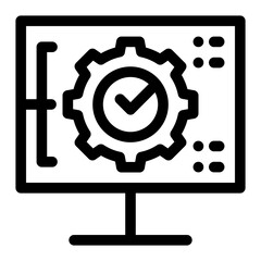 Management software icon. Business optimization, automation, continuous improvement, monitoring, control. Vector illustration