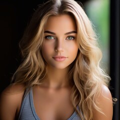 Fototapeta premium Hübsche junge blonde Frau