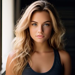 Fototapeta premium Hübsche junge blonde Frau