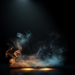 Abstract smoke and light effect on a dark background.