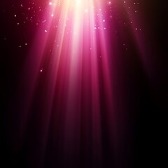 A bright pink spotlight shining down from the top of the frame, with a dark background and some glowing sparkles.