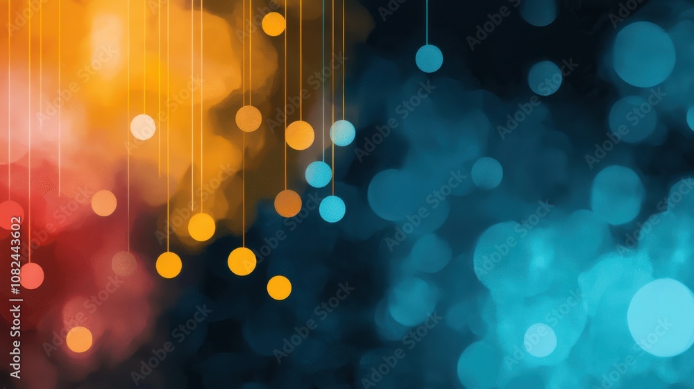 Aufkleber quantum computing of cryptography concept. a vibrant abstract image featuring colorful bokeh lights 