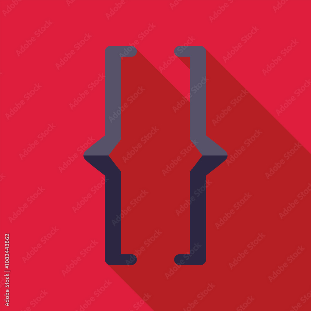 Poster curly brackets symbol indicating code block, programming, and software development, set against a vi