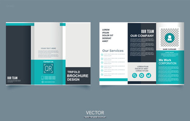 Geometric Trifold Brochure Design minimal style trifold brochure design template , print ready